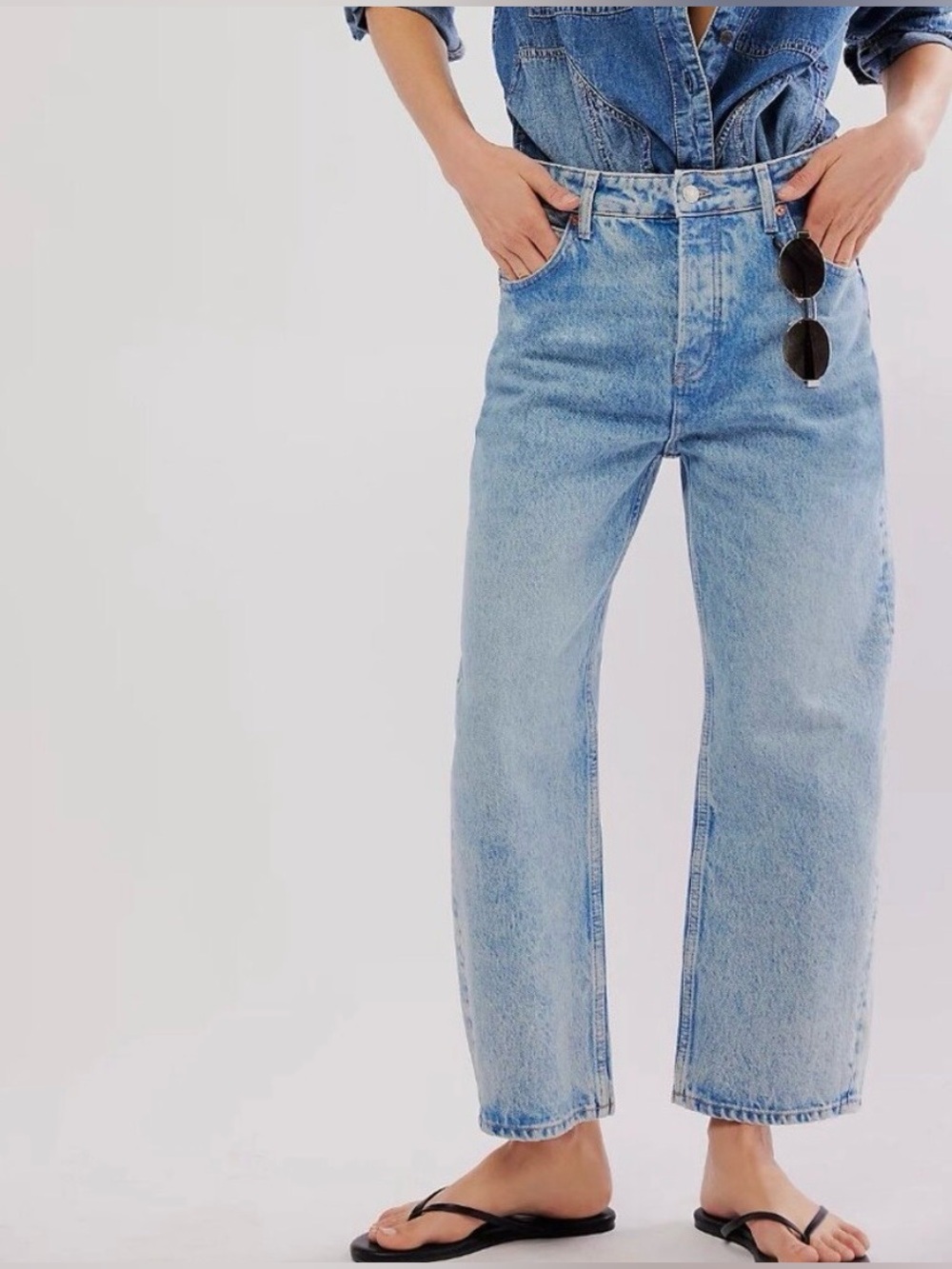 We The Free Light Blue Straight Leg Jeans